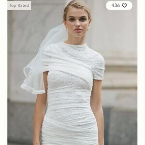 Anthropologie White Lace Mini Dress